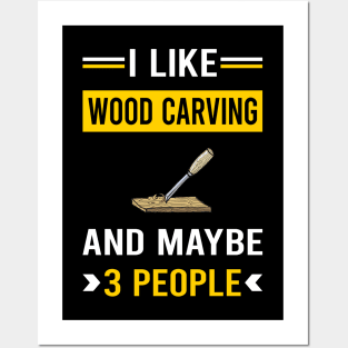 3 People Wood Carving Woodcarving Woodcarver Posters and Art